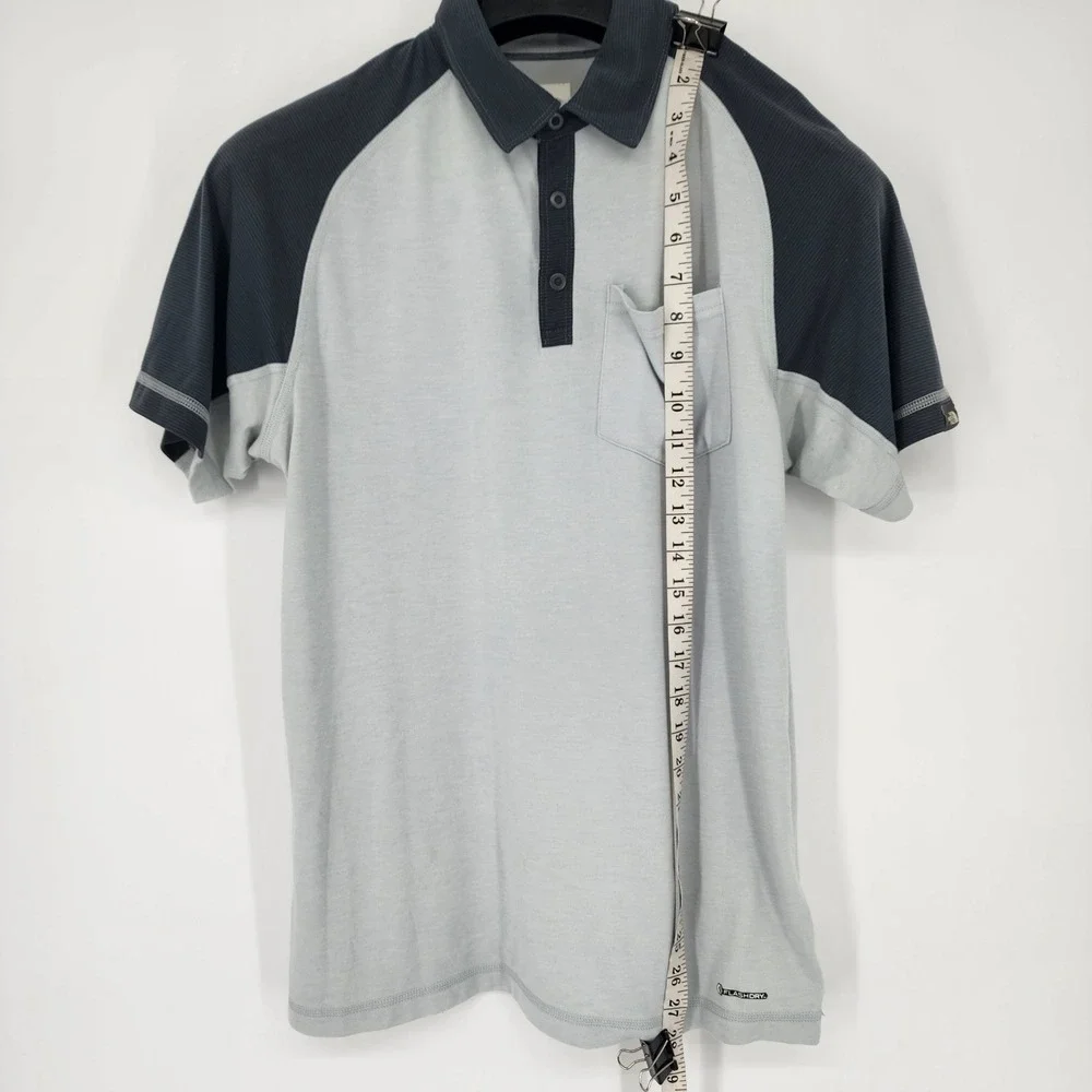 The North Face Polo Shirt‎ Men's Medium Gray 2 Tone Flash Dry Short Sleeve